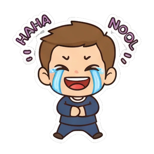Chibi boy laughing out loud Cheerful Chibi Boy Daily sticker for expressive chats and social replies.