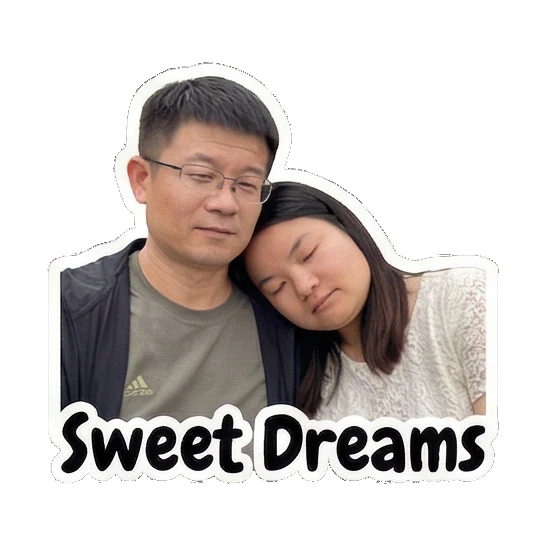 Wife resting head on husband's shoulder Our Sweet Couple Life sticker for expressive chats and social replies.