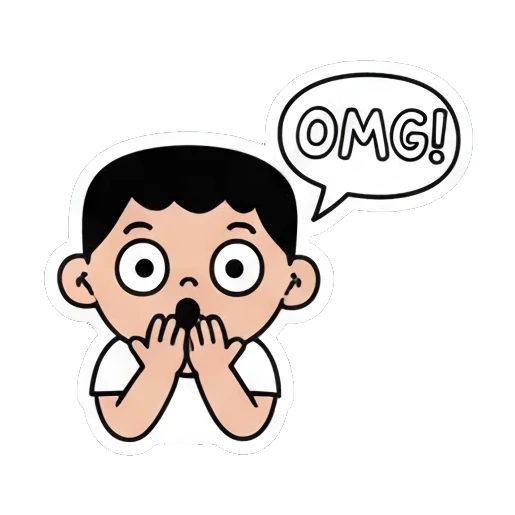 shocked boy OMG! Little Boy's Big Feelings sticker for expressive chats and social replies.