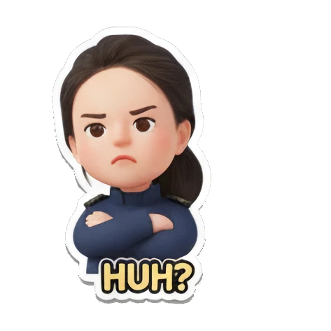 疑惑不解表情 Chibi Girl's Mood Diary sticker for expressive chats and social replies.