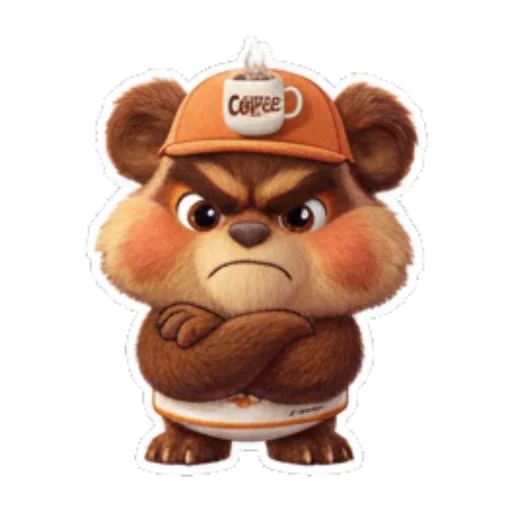 小熊愤怒瞪眼 Cute Bear Daily Stickers sticker for expressive chats and social replies.