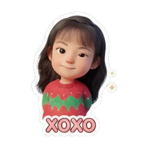 穿着毛衣送出飞吻 Holiday Girl Adventures sticker for expressive chats and social replies.