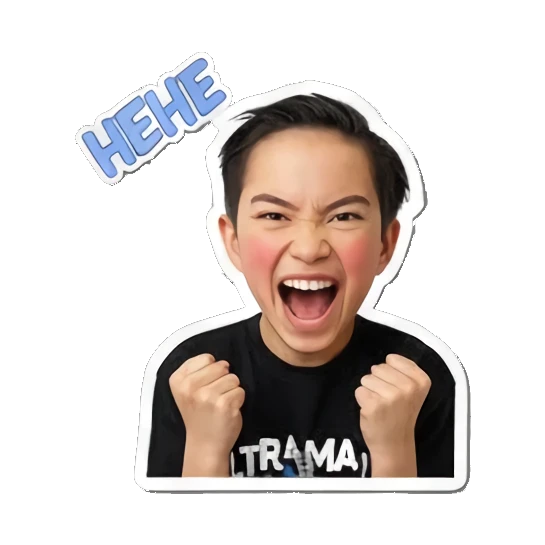 大笑欢呼动作 Dynamic Boy Expressions sticker for expressive chats and social replies.