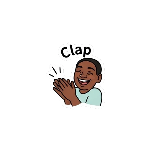 Young girl clapping hands happily. Vibrant Daily Expressions sticker for expressive chats and social replies.