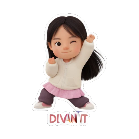 女孩跳跃庆祝 Little Dancer Joy sticker for expressive chats and social replies.