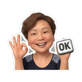 happy mother giving ok sign Cheerful Mom Daily Life sticker for expressive chats and social replies.