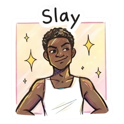 Confident young man posing with a mirror reflection with text Slay Doodle Boy Expressions sticker for expressive chats and social replies.