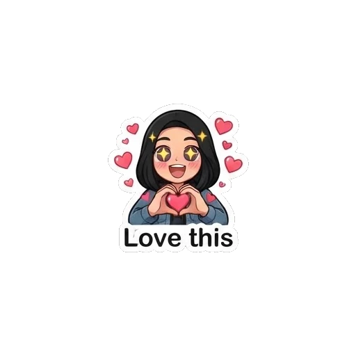 Loving girl making a heart shape with her hands Cool Girl Daily Vibes sticker for expressive chats and social replies.