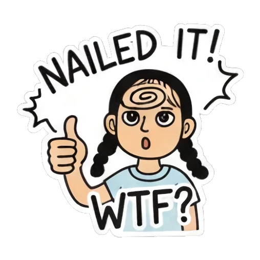 女孩竖大拇指点赞 Playful Pigtail Girl sticker for expressive chats and social replies.