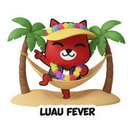 squirrel relaxing in hammock Summer Red Squirrel Adventures sticker for expressive chats and social replies.