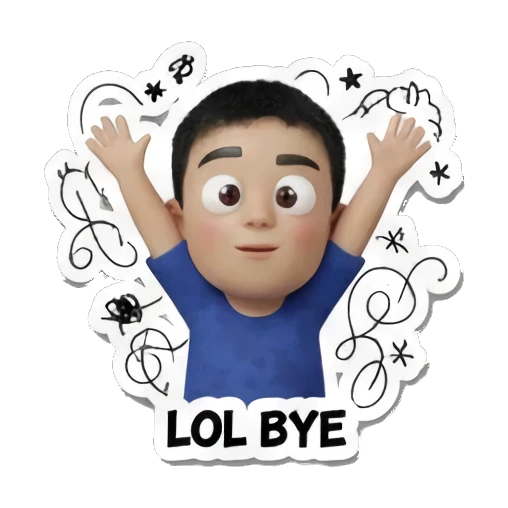 男孩挥手告别表示再见 Daily Life of a Chill Boy sticker for expressive chats and social replies.
