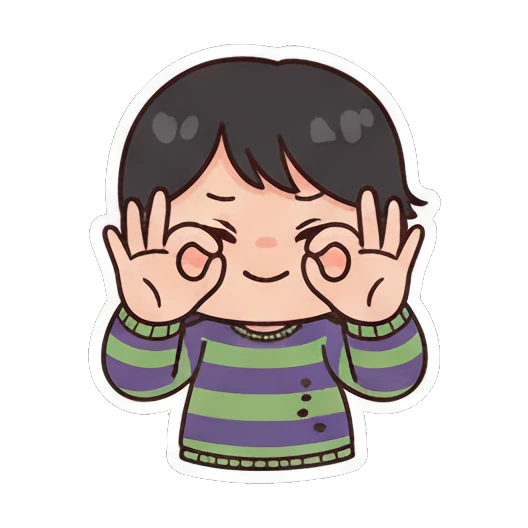 女孩害羞比心 Chibi Girl's Daily Moods sticker for expressive chats and social replies.