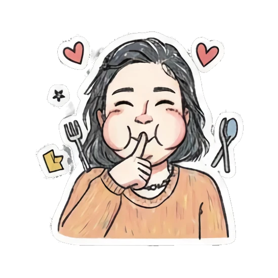 hungry girl eating Daily Life of a Playful Girl sticker for expressive chats and social replies.