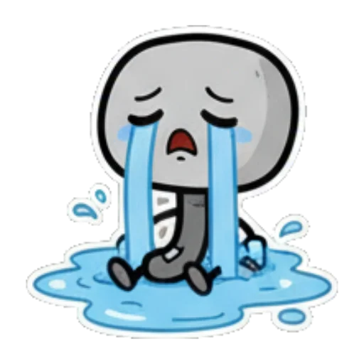 小人坐地嚎啕大哭 Expressive Grey Blob sticker for expressive chats and social replies.