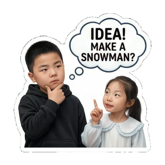 两人寒冷发抖 Winter Kids Duo sticker for expressive chats and social replies.