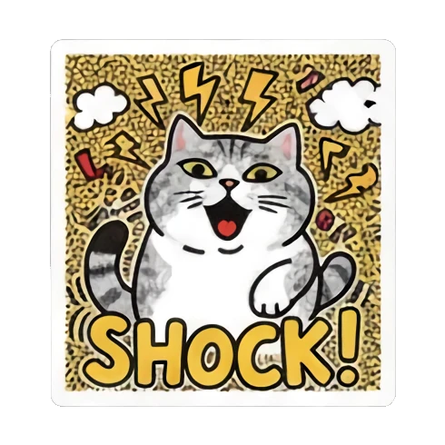 cat looking happy with open mouth Pop Art Cat Vibes sticker for expressive chats and social replies.