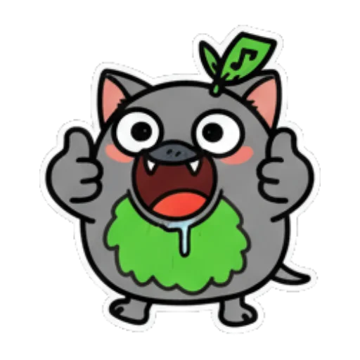 竖起大拇指表示赞同 Cute Leaf Creature Expressions sticker for expressive chats and social replies.