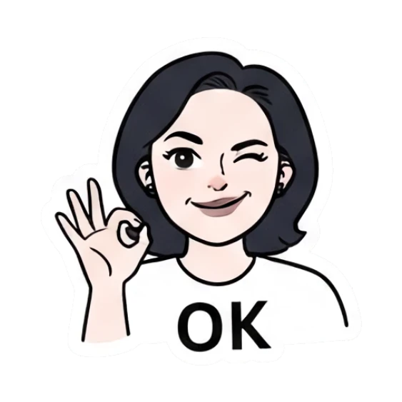 Young woman winking and giving an OK hand sign Daily Life of a Modern Girl sticker for expressive chats and social replies.