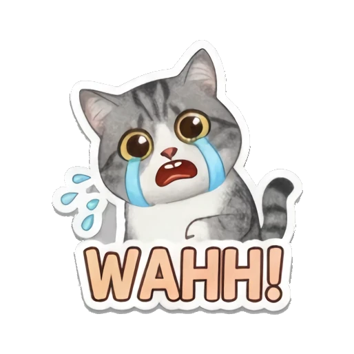 哭泣猫咪流泪WAHH Kitty's Festive Feelings sticker for expressive chats and social replies.
