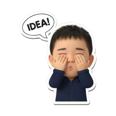Tired boy covering eyes Chibi Boy's Daily Fun sticker for expressive chats and social replies.
