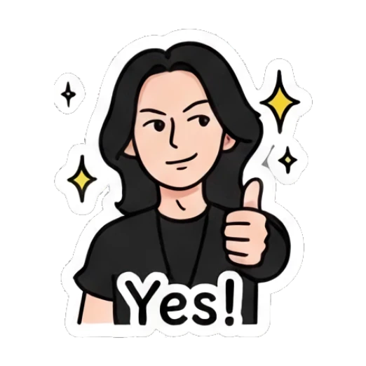 Confident girl giving a thumbs up. Cool Rocker Girl Daily Life sticker for expressive chats and social replies.