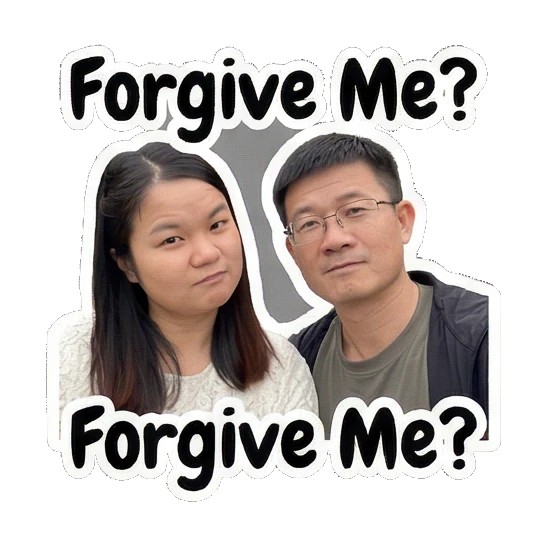 Asking for forgiveness Our Sweet Couple Life sticker for expressive chats and social replies.