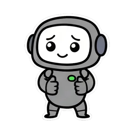 竖大拇指表示赞同 Chibi Robot Emoticons sticker for expressive chats and social replies.