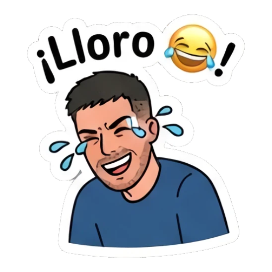 Man laughing with tears of joy Couple Daily Vibes sticker for expressive chats and social replies.
