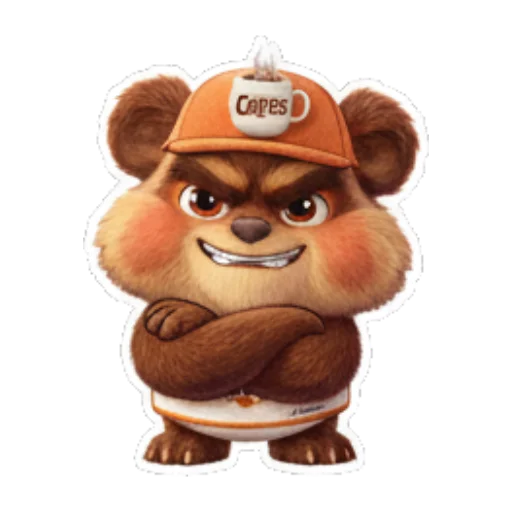 小熊生气叉腰 Cute Bear Daily Stickers sticker for expressive chats and social replies.