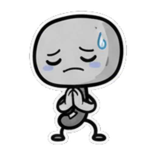 小人双手合十冒汗 Expressive Grey Blob sticker for expressive chats and social replies.