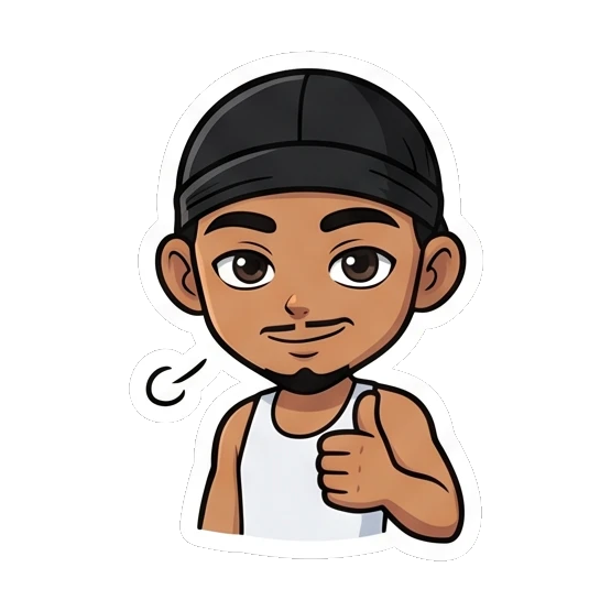 Encouraging guy giving a thumbs up with a friendly smile Cool Guy Daily Vibes sticker for expressive chats and social replies.