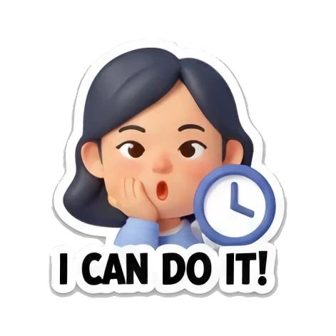 自信的少女说I CAN DO IT Cheerful Girl Daily Life sticker for expressive chats and social replies.