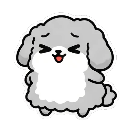 狗狗戴帽睡觉 Cute Fluffy Dog Stickers sticker for expressive chats and social replies.