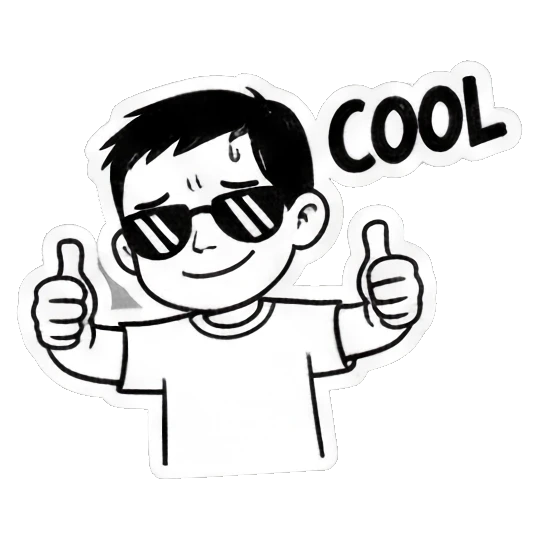 cool boy wearing sunglasses Quirky Boy Daily Life sticker for expressive chats and social replies.