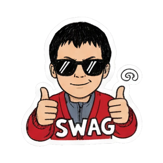 cool boy wearing sunglasses Red Sweater Boy Daily Life sticker for expressive chats and social replies.