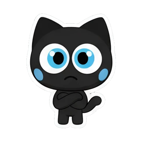 angry steam head Playful Black Cat Expressions sticker for expressive chats and social replies.