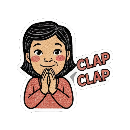 妈妈鼓掌赞赏 Cheerful Mom Daily Life sticker for expressive chats and social replies.