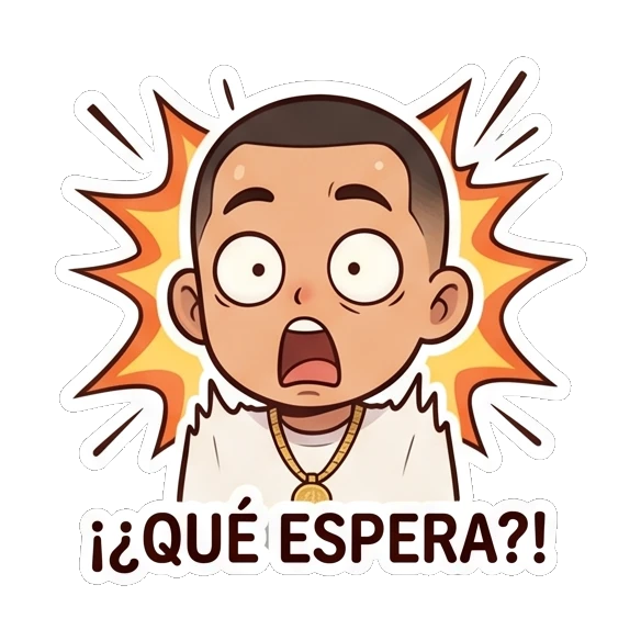 Shocked man with wide eyes and surprised expression Cool Urban Guy Daily sticker for expressive chats and social replies.