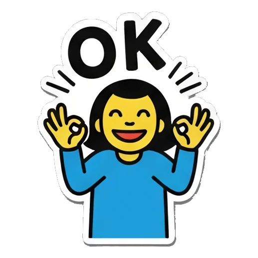 女孩比OK手势 Pop Art Girl Expressions sticker for expressive chats and social replies.