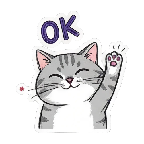 Gray tabby cat waving hello Playful Gray Tabby Diary sticker for expressive chats and social replies.