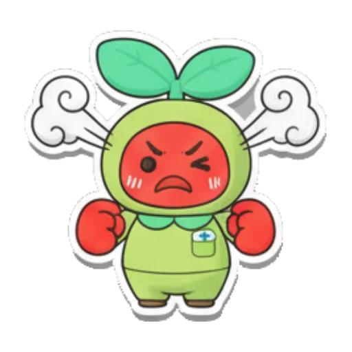 小精灵生气发怒 Sproutling Emotions sticker for expressive chats and social replies.