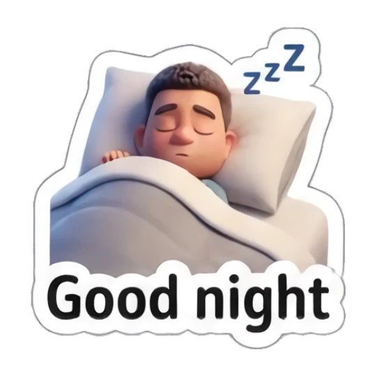 Worker sleeping soundly in bed with ZZZ symbols. Busy Worker Life sticker for expressive chats and social replies.