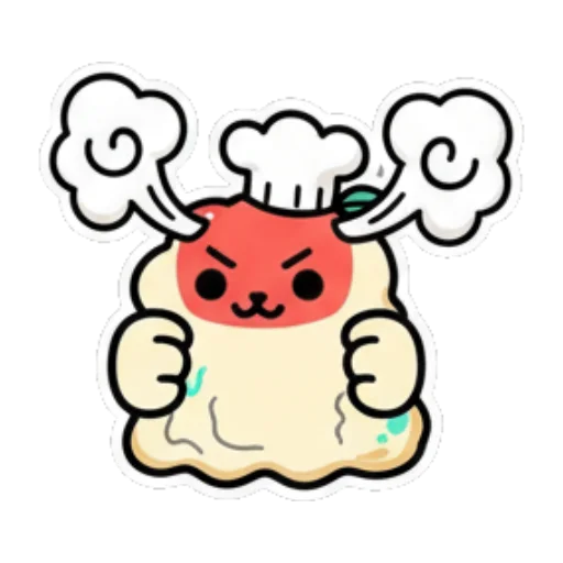 Furious chef with steam. Cute Chef Dumpling sticker for expressive chats and social replies.
