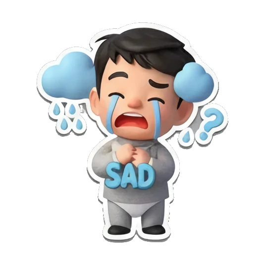 小男孩疑惑不解 Little Boy Daily Adventures sticker for expressive chats and social replies.