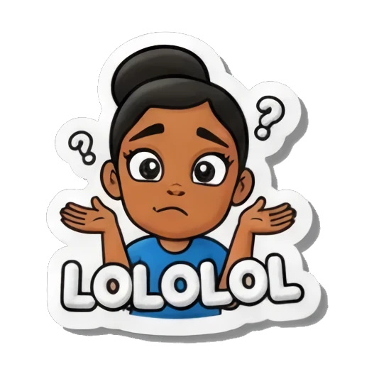 confused shrug Playful Girl Expressions sticker for expressive chats and social replies.