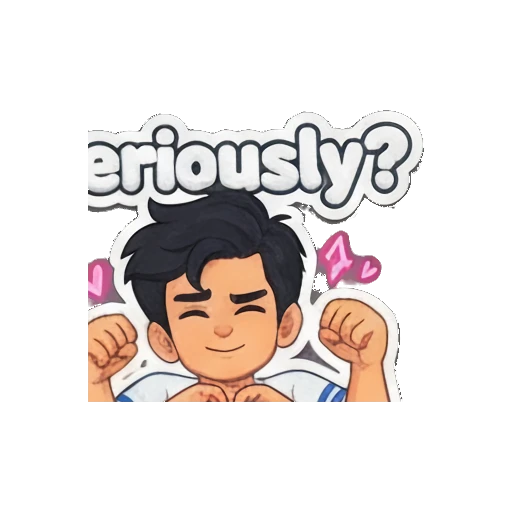 Boy crying with rain cloud and text ?! Playful Boy Daily Vibes sticker for expressive chats and social replies.