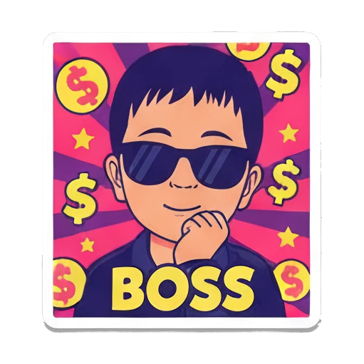 男孩比心示爱LOVE U Vibrant Boy Pop Art sticker for expressive chats and social replies.