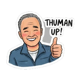 Father giving a thumbs up Cheerful Grandpa Daily Life sticker for expressive chats and social replies.