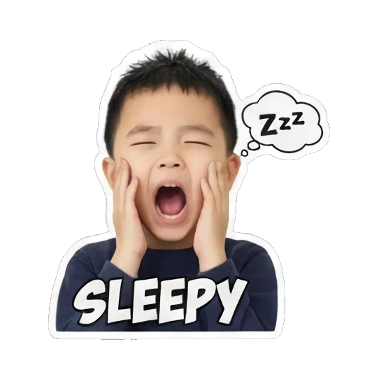 boy yawning sleepy Little Boy's Daily Moods sticker for expressive chats and social replies.