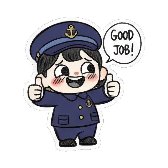 点赞水手Good Job Little Sailor's Daily Fun sticker for expressive chats and social replies.